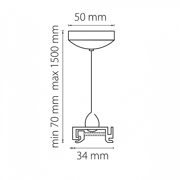 Подвес универсальный трековый 1,5 м для однофазных и трехфазных треков Lightstar Barra 504177