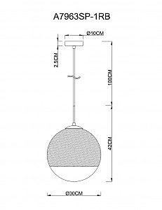 Светильник подвесной Arte Lamp Jupiter Copper A7963SP-1RB