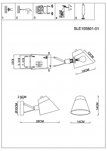 Настенное бра Evoluce Vario SLE155801-01