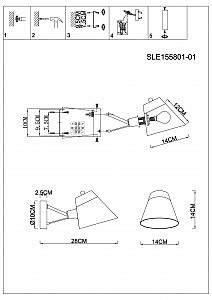 Настенное бра Evoluce Vario SLE155801-01