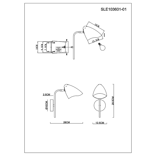 Настенное бра Evoluce Satta SLE103601-01