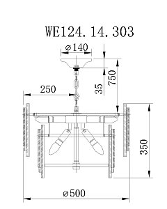 Подвесная люстра Wertmark Agati WE124.14.303