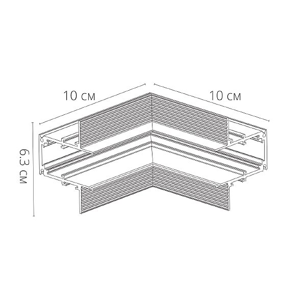 Коннектор угловой внутренний для магнитного шинопровода Arte Lamp Linea-Accessories A480933