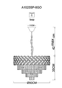 Подвесная люстра Arte Lamp Aisha A1025SP-8GO