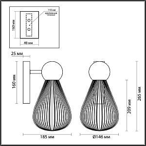 Настенное бра Odeon Light EXCLUSIVE Elica 5402/1W