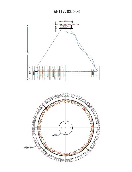 Подвесная люстра Wertmark Patricia WE117.03.303