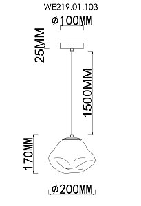 Светильник подвесной Wertmark Isola WE219.01.103