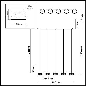 Светильник подвесной Odeon Light Fivre 5032/30LA