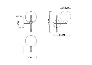 Настенное бра Arte Lamp Arkab A2225AP-1BK