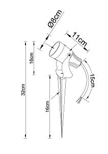 Грунтовый светильник Arte Lamp Elsie A4715IN-1BK