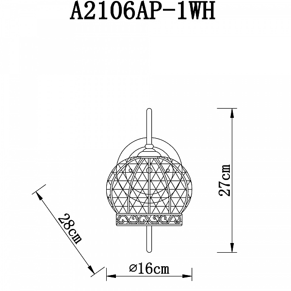 Настенное бра Arte Lamp VENEZIA A2106AP-1WH