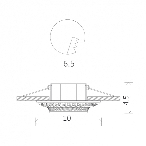 Встраиваемый светильник с узорами Occhio A5280PL-1AB Arte Lamp