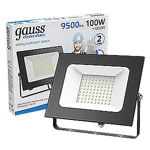 Прожектор уличный светодиодный Gauss Elementary 6500K 613100100