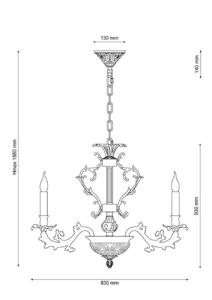 Люстра многоярусная Firrnze FIRENZE 1781.15.3 antique gold Lucia Tucci