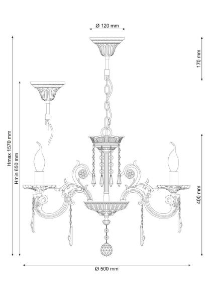 Подвесная хрустальная люстра Napoli Lucia Tucci NAPOLI 148.5 white antique