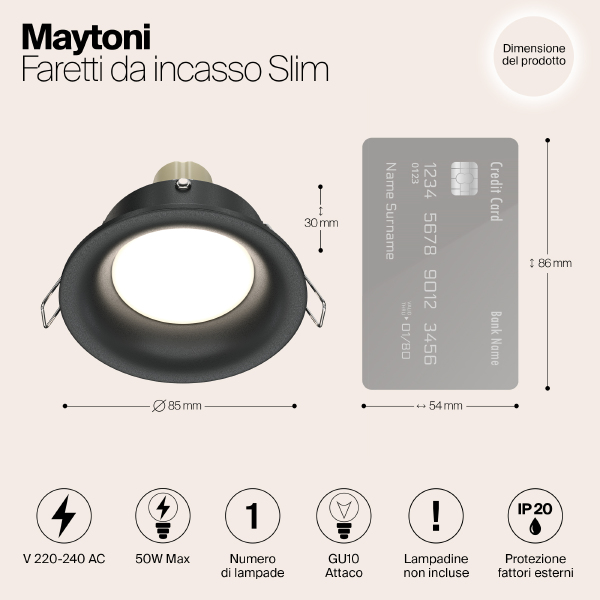 Встраиваемый светильник Maytoni Slim DL027-2-01B
