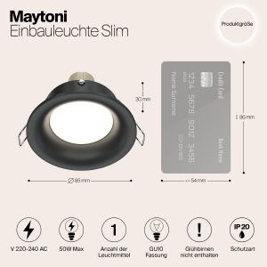 Встраиваемый светильник Maytoni Slim DL027-2-01B