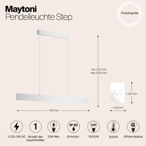 Светильник подвесной Maytoni Step P010PL-L23W