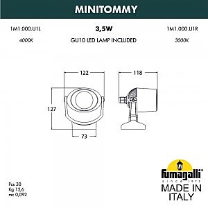 Прожектор уличный Fumagalli Minitommy 1M1.000.000.AXU1L