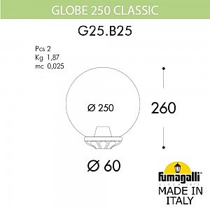 Консольный уличный светильник Fumagalli Globe 250 G25.B25.000.WYE27