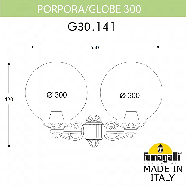 Уличный настенный светильник Fumagalli Globe 300 G30.141.000.AYE27