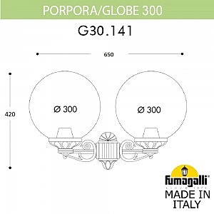 Уличный настенный светильник Fumagalli Globe 300 G30.141.000.AYE27