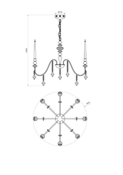 Подвесная люстра Lucia Tucci Maya MAYA 4450.8 chrome