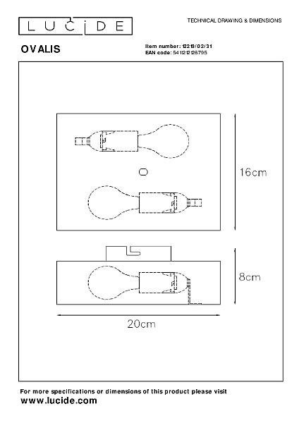 Настенное бра Lucide Ovalis 12219/02/31