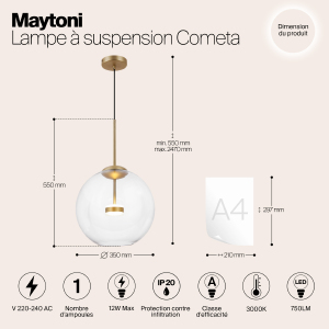 Светильник подвесной Maytoni Cometa MOD056PL-L12G3K