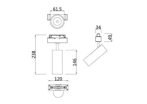 Трековый светильник Maytoni Focus LED Gravity TR019-2-15W4K-B