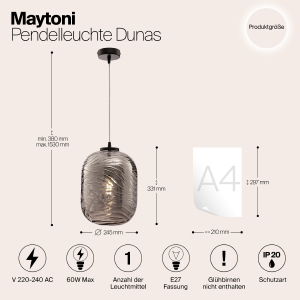 Светильник подвесной Maytoni Dunas P058PL-01B