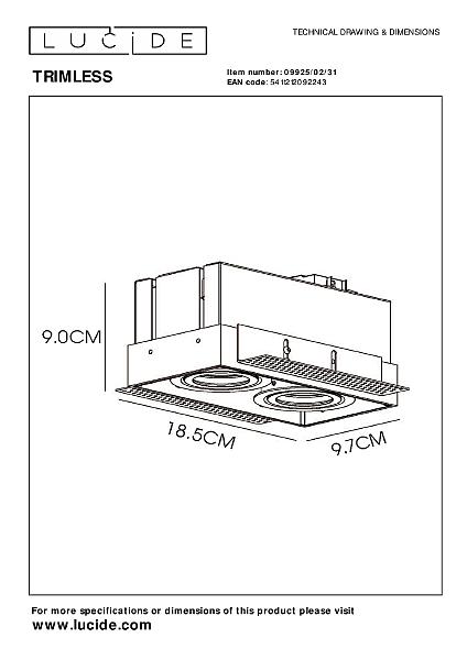 Встраиваемый светильник Lucide Trimless 09925/02/31