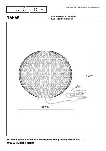 Декоративная лампа Lucide Tahar 78583/34/30