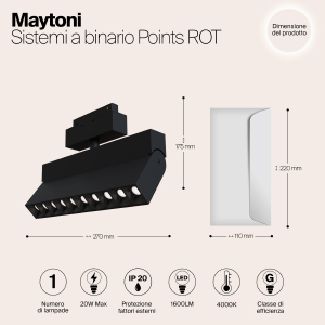 Трековый светильник Maytoni Points Rot Gravity TR015-2-20W4K-B