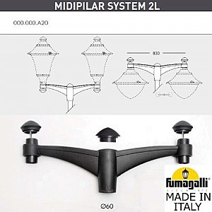 Столб фонарный уличный Fumagalli Beppe P50.372.A20.LXD6L