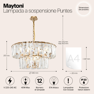 Подвесная люстра Maytoni Puntes MOD043PL-12G