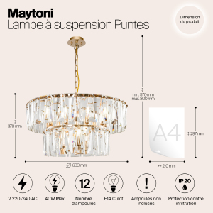 Подвесная люстра Maytoni Puntes MOD043PL-12G