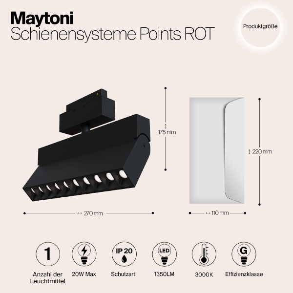 Трековый светильник Maytoni Points Rot Gravity TR015-2-20W3K-B