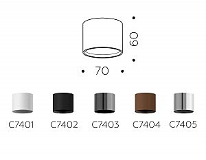 Корпус светильника накладной для насадок D70mm Ambrella Diy Spot C7402
