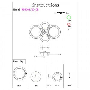 Потолочная люстра Wedo Light Lejni WD5006/4C-CR