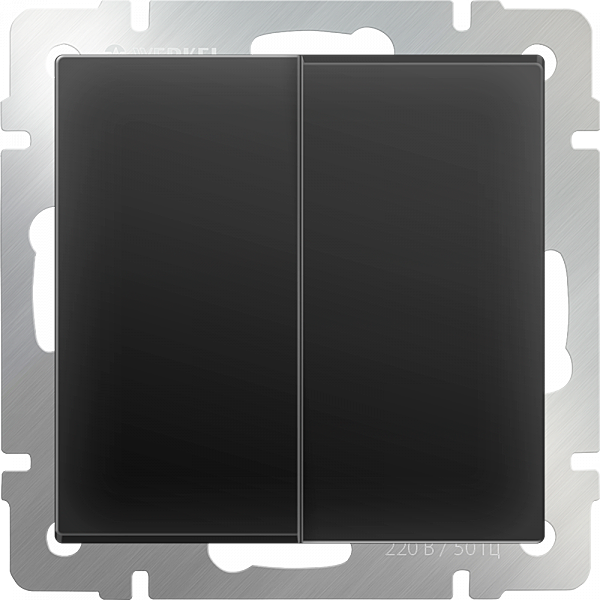Выключатель Werkel W1120008/ Выключатель двухклавишный (черный матовый)