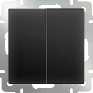 Выключатель Werkel W1120008/ Выключатель двухклавишный (черный матовый)