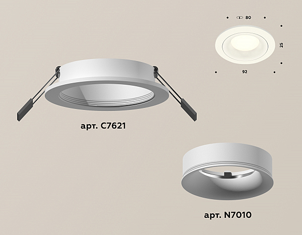 Встраиваемый светильник Ambrella Techno Spot XC7621001