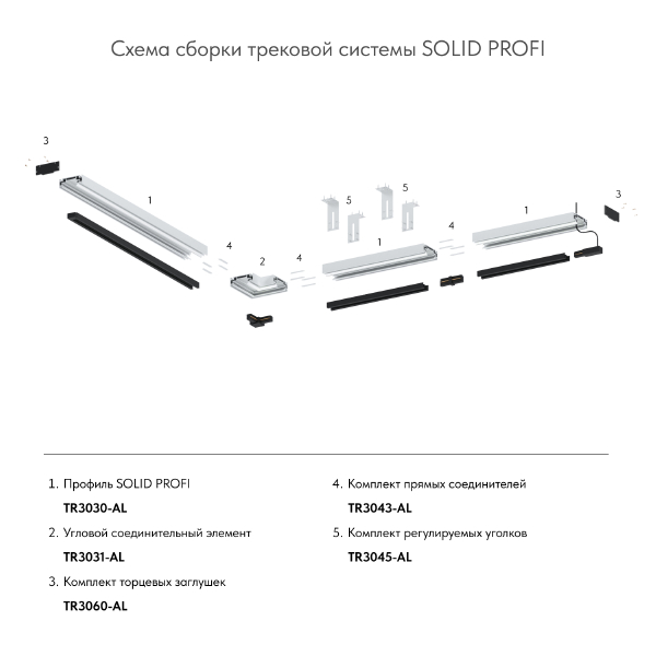 Комплект соединителей прямых Denkirs Smart One TR3043-AL