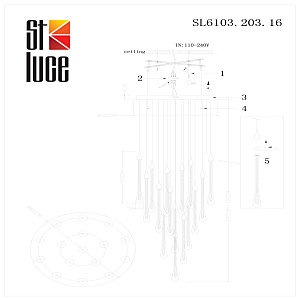 Люстра каскадная ST Luce Faenza SL6103.203.16