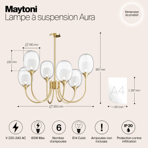 Потолочная люстра Maytoni Aura MOD016PL-06BS