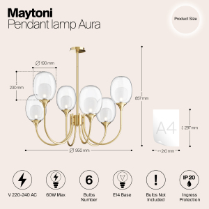 Потолочная люстра Maytoni Aura MOD016PL-06BS