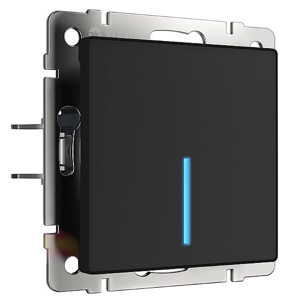 Выключатель Werkel W4510008/ Сенсорный выключатель одноклавишный с подсветкой 1000 Вт (черный)