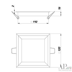 Встраиваемый светильник APL Led Ingrid 3322.LDF9016/9W/4K