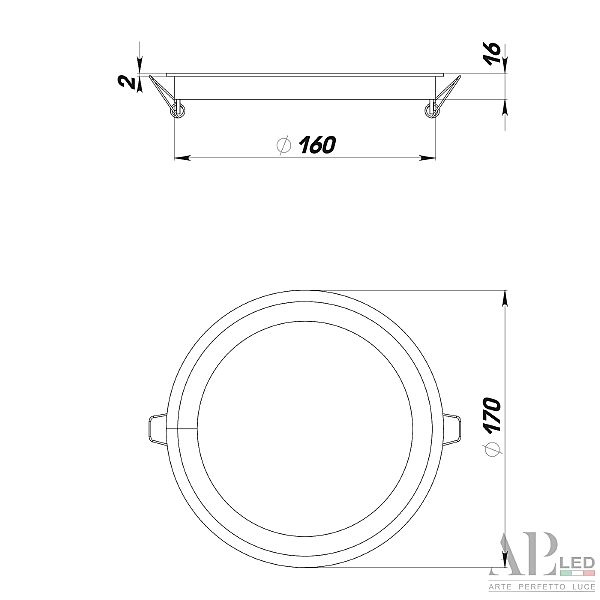 Встраиваемый светильник APL Led Ingrid 3322.LDY16016/16W/4K